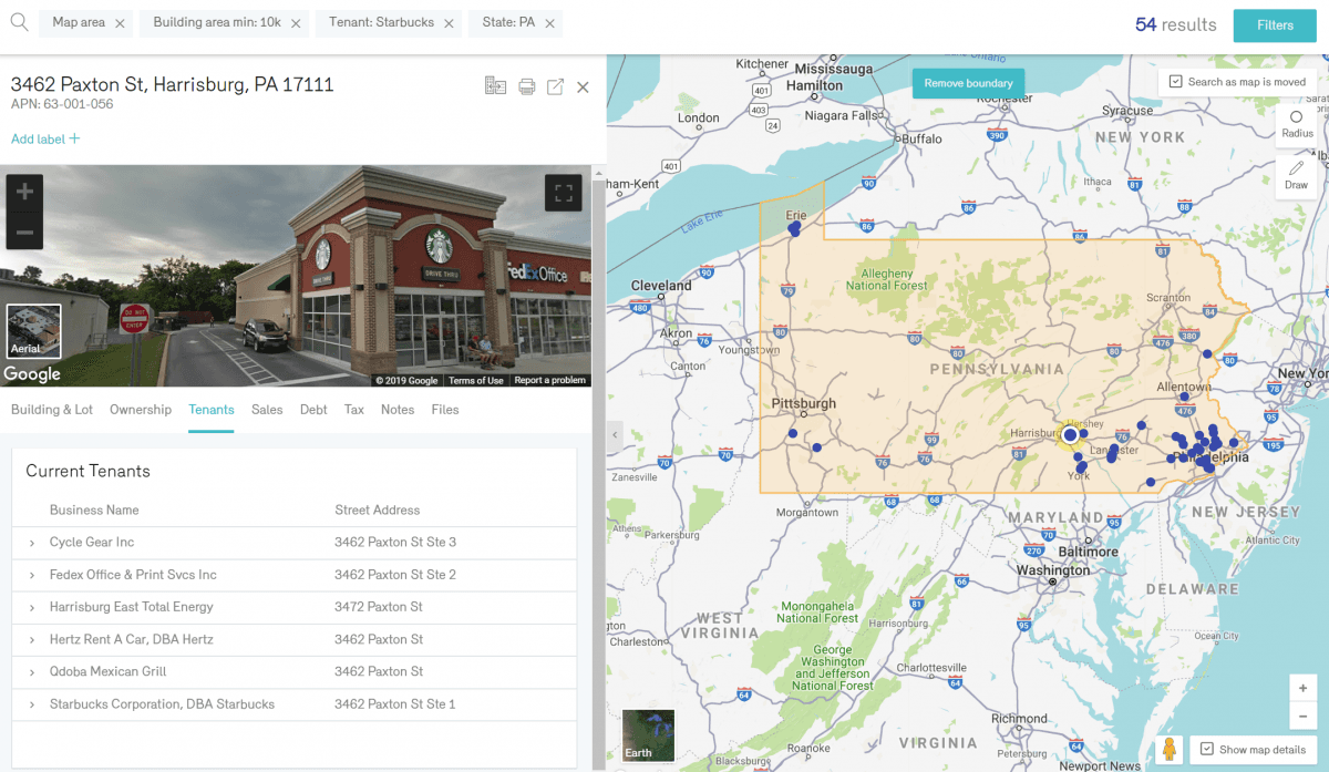 Reonomy tenant module